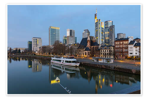 Plakat Frankfurt am Main, river with reflection of the skyline