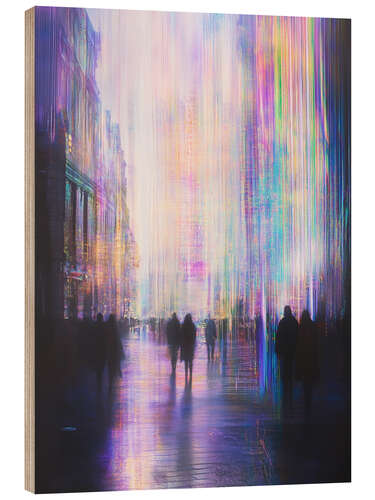 Tableau en bois Luminous Times Square