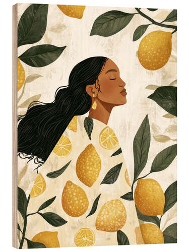 Wood print The Lemon Goddess