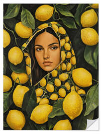Sticker mural Lemon Glow - A Citrus Muse - DejaReve