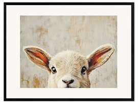 Gerahmter Kunstdruck Vintage Osterlamm