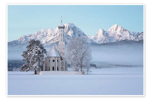 Poster St. Coloman in Allgäu at -21°C shortly before sunrise