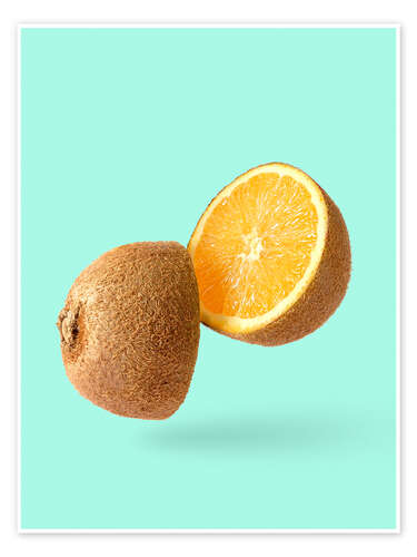 Poster Kiwi trifft auf Zitrone