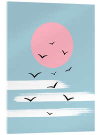 Acrylic print Sunset Birds - Martina illustration