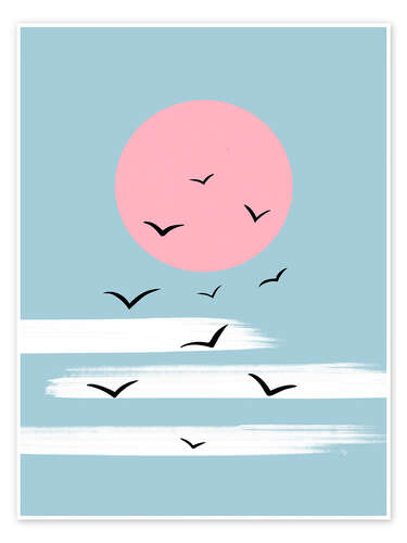 Poster Sunset Birds