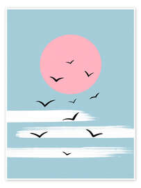Obra artística Sunset Birds - Martina illustration