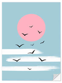 Wandsticker Sunset Birds