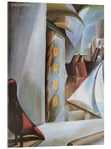 Akryylilasitaulu A Harbor in the Moonlight, 1924