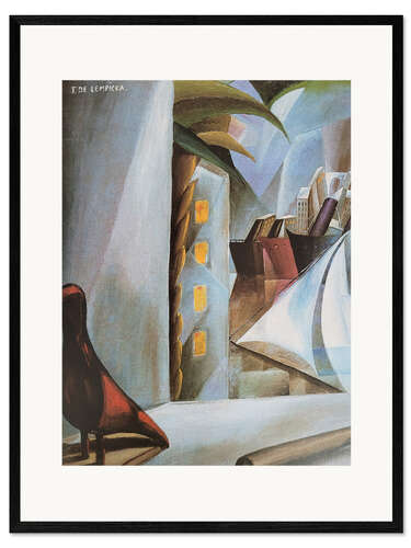 Framed art print A Harbor in the Moonlight, 1924
