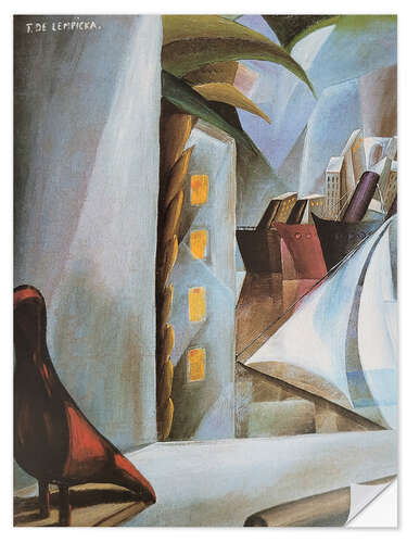 Sticker mural A Harbor in the Moonlight, 1924