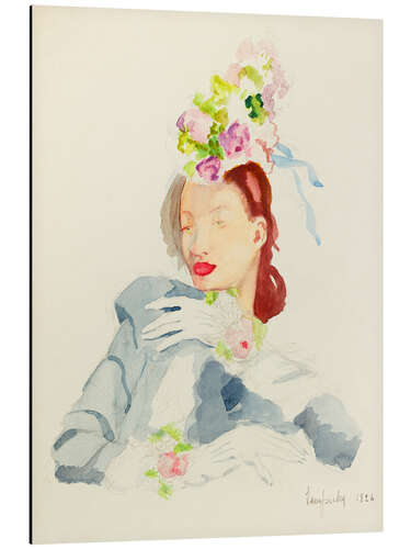 Cuadro de aluminio Stylish Woman with Flower Hat, 1926