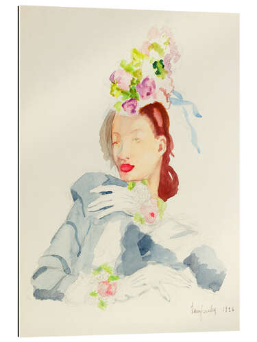 Galleriataulu Stylish Woman with Flower Hat, 1926