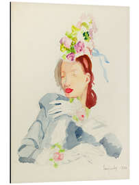 Magnettafel Elegante Dame mit Blumenhut, 1926