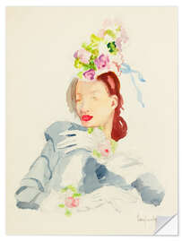 Wall sticker Stylish Woman with Flower Hat, 1926 - Tamara de Lempicka