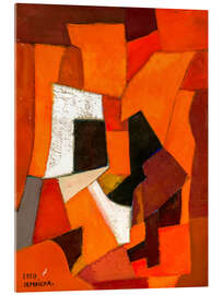 Akrylbilde Abstract Painting in Red and Orange, 1950