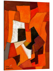 Aluminium print Abstract Painting in Red and Orange, 1950