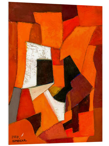 Bilde på skumplate Abstract Painting in Red and Orange, 1950