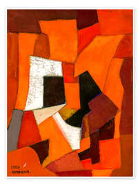 Poster Abstract Painting in Red and Orange, 1950