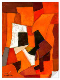 Vinilo para la pared Abstract Painting in Red and Orange, 1950