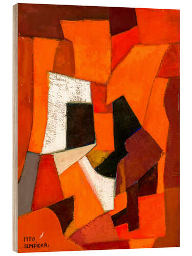 Obraz na drewnie Abstract Painting in Red and Orange, 1950