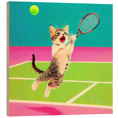 Wood print Tennis Champ