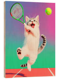 Holzbild Tennis Kitty - DejaReve
