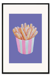 Gerahmter Kunstdruck Glitzernde Pommes - Melloi Art