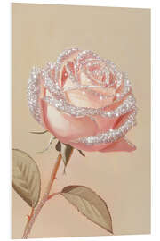 Quadro em PVC Pink Rose with Sparkling Glitters