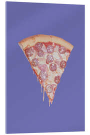 Acrylglasbild Pepperoni-Pizza mit Glitzerbelag - Melloi Art
