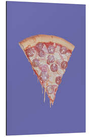 Aluminium print Pepperoni Pizza Slice with Glitter Topping - Melloi Art