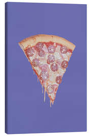 Canvas print Pepperoni Pizza Slice with Glitter Topping - Melloi Art
