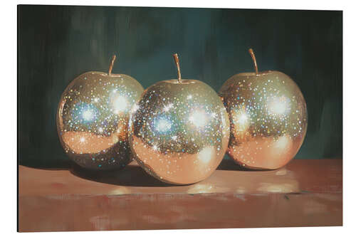 Tableau en aluminium Golden Apples Still Life Painting