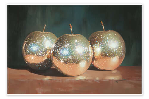 Plakat Golden Apples Still Life Painting