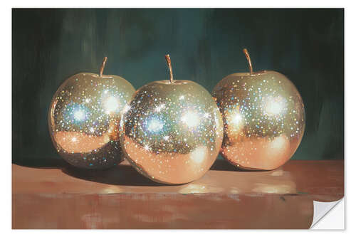Wall sticker Golden Apples Still Life Painting