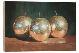 Wood print Golden Apples Still Life Painting