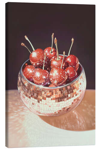 Lerretsbilde Sparkling Cherries in a Disco Ball Bowl