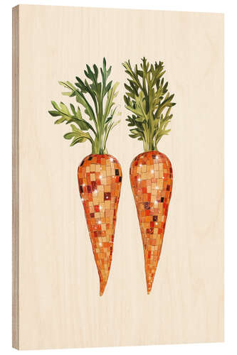 Hout print Disco Carrot Art