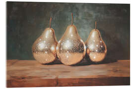 Acrylic print Golden Pears Still Life Painting - Melloi Art