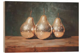 Quadro de madeira Golden Pears Still Life Painting - Melloi Art