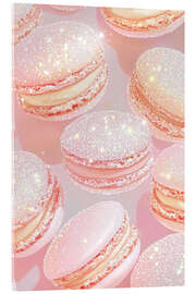 Obraz na szkle akrylowym Pink Glittery Macarons