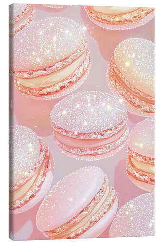 Canvastavla Pink Glittery Macarons