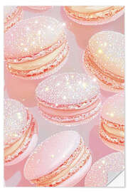 Wandsticker Rosa glitzernde Macarons