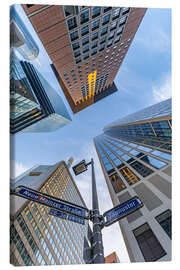 Canvas print Look up in Frankfurt am Main between the skyscrapers - Jan Wehnert