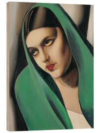 Holzbild Der Grüne Schleier - Tamara de Lempicka