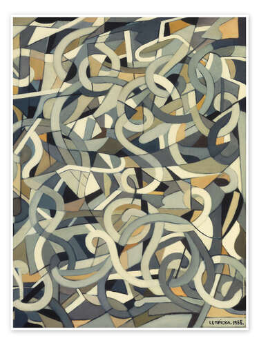 Póster Abstract Composition wiht Swirls, 1955