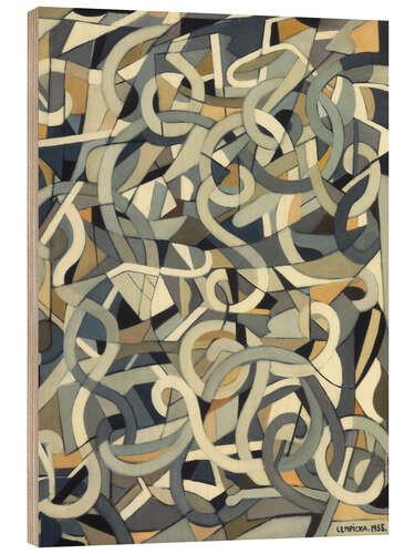 Obraz na drewnie Abstract Composition wiht Swirls, 1955