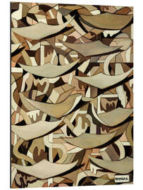 Aluminium print Abstract Composition with Flying Leaves