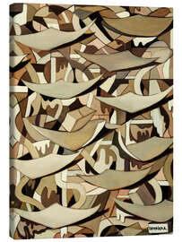 Quadro em tela Abstract Composition with Flying Leaves