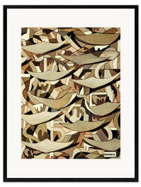 Framed art print Abstract Composition with Flying Leaves