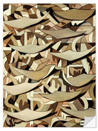Vinilo para la pared Abstract Composition with Flying Leaves